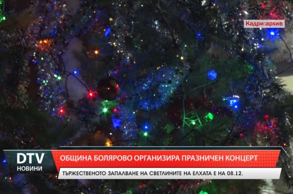 Тържественото запалване на светлините на Коледната елха в Болярово ще бъде на 8 декември.