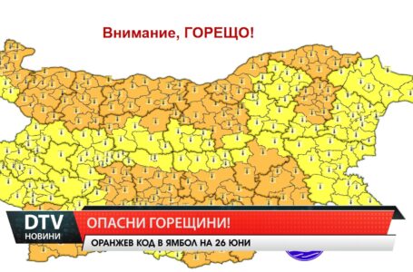 Оранжев код за опасни горещини в Ямбол и още 16 области