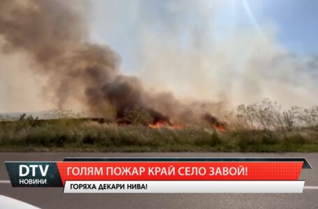 Пламъци вилняха в нива в близост до село Завой
