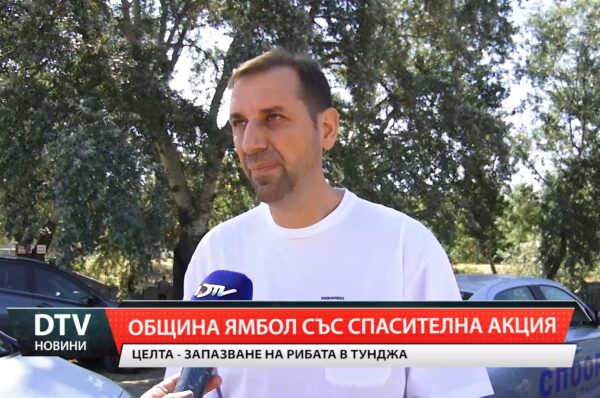 Община Ямбол премества рибата от река Тунджа в бетонираното корито, за да я запази максимално.